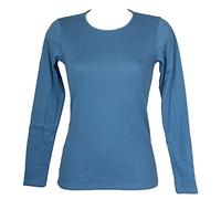 RAGNO Maglia Girocollo Donna Manica Lunga in Caldo Cotone Biologico Caldo e soffice Articolo D274AB BIO ML Giro, 827 Blue Eyes, 6-SESTA (EU XL - F 5 - USA L - GB 38)