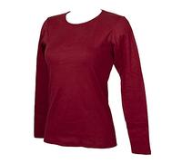 RAGNO Maglia Girocollo Donna Manica Lunga in Caldo Cotone Biologico Caldo e soffice Articolo D274AB BIO ML Giro, 250 Granata, S