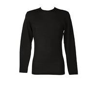 RAGNO Maglia Intima Uomo Camiciola Canottiera Girocollo Manica Lunga Wool & Silk WSK Articolo 60159Q Lana e Seta, 020N Nero, S