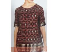 RAGNO Maglia Viscosa Summer Manica 3/4 Fantasia GHIANDA Girocollo (Art.DA23TW) (XXL, Marrone)