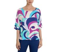 RAGNO Maglietta con Scollo a Barchetta e Waves Pattern in Viscosa Summer dp86tb