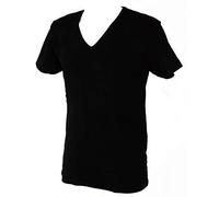 RAGNO Maglietta Intima Uomo Caldo Cotone Manica Corta Scollo V Articolo 601638, 020 Nero, XL