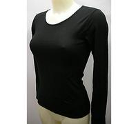 RAGNO Maglietta t-Shirt Girocollo Donna Manica Lunga Calda Viscosa Articolo 076629, 020 Nero, L