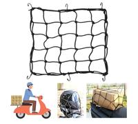 Ragno Moto Elastico 40 X 40, Rete Elastica con 6 Ganci per Moto, Nero Ragno per Moto Rete Moto Portapacchi Accessori Moto Viaggio Accessori Bici