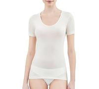 Maglia intima manica corta RAGNO lana merino seta donna 74027 bianco nero