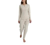 RAGNO Pigiama Caldo Thermo Cotton con Scollo a Goccia DR94NU (IT, Numero, 46, Regular, Regular, Avorio)