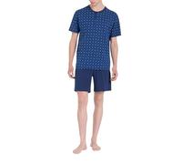 RAGNO Pigiama Corto Serafino Stile Cravattier in Jersey di Cotone U887ND (IT, Numero, 56, Regular, Regular, Naval Academy Cravatier)