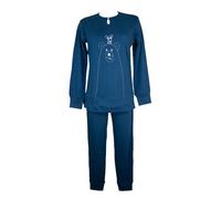 RAGNO Pigiama Donna Caldo Cotone Interlock Invernale Collo Serafino Polsino Sia alla Maglia Che Il Pantalone Articolo DN94NQ, A93 Set Sail, Taglia 44