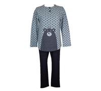 RAGNO Pigiama Donna Collo Serafino Cotton Eco Pile Punto Milano Caldo e Morbido Invernale Articolo DO47N1, 199MF Fantasia delavè Melange, 44