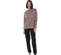 RAGNO Pigiama Donna Collo Serafino Cotton Eco Pile Punto Milano Caldo e Morbido Invernale Pantalone con Polsino Articolo DM24NU, 851F Fantasia Rose Quartz, Taglia 48