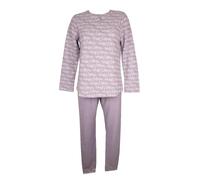 RAGNO Pigiama Donna Collo Serafino Cotton Eco Pile Punto Milano Caldo e Morbido Invernale Pantalone con Polsino Articolo D050N1, 143F Fantasia Lilla, 44