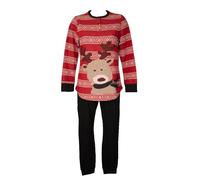RAGNO Pigiama Donna in Cotton ecopile Punto Milano Dis. Renna Art. DM06N1-48, Rosso