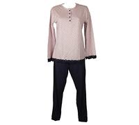RAGNO Pigiama Donna Collo Serafino Manica Lunga Pantalone Lungo Estivo Articolo DC54N1 JS CO/MD PGL Serafino, 143F Fantasia Lilla, Taglia 48