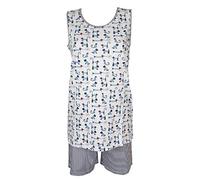 RAGNO Pigiama Donna Cotone e Modal Girocollo Smanicato Canotta Pantalone Corto Articolo D240NA, 010F Fantasia Bianco, 46