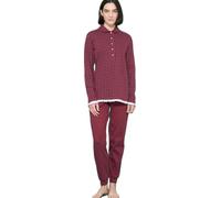 RAGNO Pigiama donna in cotone caldo con collo art. DN97N1-48, Bordeaux