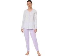 RAGNO Pigiama donna in puro cotone aperto davanti art. A13F - 54, Lilla