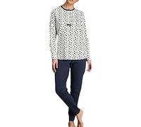 RAGNO Pigiama Donna Manica Lunga Pantalone Lungo Invernale Interlock Collo Serafino Articolo DA54N1, 139F Fantasia Notte, Taglia 48