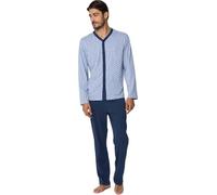 RAGNO Pigiama Uomo in Puro Cotone Aperto Davanti Art. u803n6-58, Celeste