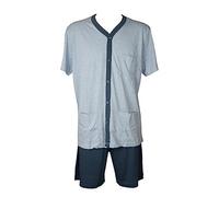 RAGNO Pigiama Uomo Cotone Estivo Maglia Aperta con Bottoni e Pantalone Corto Elastico in Vita Articolo U651NG, 739F Fantasia Viola, Taglia 56