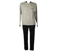 RAGNO Pigiama Uomo Cotone Estivo Manica Lunga Scollo v con Polsini Jersey di Cotone Articolo U459N2 JS CO VI PGL SC V, 147MF Fantasia Sasso Melange, 50