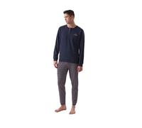 RAGNO Pigiama Uomo Interlock Caldo Cotone Invernale Manica Lunga Collo Serafino e Taschino Pantaloni con Polsini Articolo U533N1, 104MF Fantasia Fumo Melange, 52