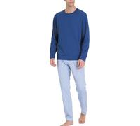 RAGNO Pigiama Uomo Puro Cotone Maglia Manica Lunga Pantalone Lungo Estivo Articolo U899NQ, A16F Fantasia Navy Peony, Taglia 48