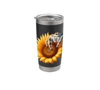 Ragno saltando su un girasole Bicchiere termico in acciaio inox doppia parete