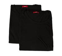 RAGNO SPORT Confezione 2 t-Shirt Intime Uomo Camiciola Cotone Manica Corta Girocollo Bipack 601417, 020B Nero, L