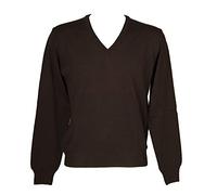 RAGNO SPORT Maglia Pullover Uomo Scollo V Manica Lunga Misto Lana Articolo A61042 Classic ML Made in Italy, 410 Ebano, Taglia 50