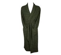 RAGNO Vestaglia da camera uomo lunga incrociata con tasche e cintura calda e morbida eco pile misto cotone articolo U871NU, 083F Fantasia smeraldo, Taglia 52