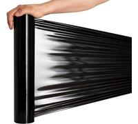 RAGO® Film estensibile imballaggio 7,5 × 7,5 × 40 cm 130m Pellicola imballaggio nero I Film per imballaggio I Pellicola elastica I Rotolo Film Estensibile Imballaggio I Plastica per imballaggio
