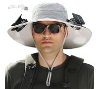 RAGOPILEN Cappello con Ventola, Cappello a ventaglio Solare 2 Pezzi 8 Colori Ricaricabile USB Solare 3 velocità 12 cm Tesa 54-60 cm for Il Campeggio