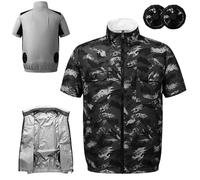 RAGOPILEN Giacca ventilata, Gilet di Raffreddamento Elettrico da Uomo con 2 ventole da 5,4 V, Dimensioni Multiple(Style 3,4XL)