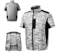 RAGOPILEN Giacca ventilata, Gilet di Raffreddamento Elettrico da Uomo con 2 ventole da 5,4 V, Dimensioni Multiple(Style 7,3XL)