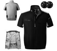 RAGOPILEN Giacca ventilata, Gilet di Raffreddamento Elettrico da Uomo con 2 ventole da 5,4 V, Dimensioni Multiple(Style 2,XXL)