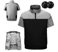 RAGOPILEN Giacca ventilata, Gilet di Raffreddamento Elettrico da Uomo con 2 ventole da 5,4 V, Dimensioni Multiple(Style 10,XXL)