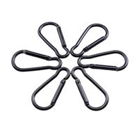 RAGOPILEN Moschettone D, 3/6/9 Pezzi Packback Fibbie Arrampicata Campeggio Escursionismo Snap Clip Ganci Bottiglia d'Acqua Portachiavi Moschettone D Grandi Moschettone a Molla(6pcs Style 2)