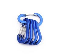 RAGOPILEN Moschettone D, 5 Pezzi Strumenti Moschettone Zaino da Esterno Campeggio Arrampicata Gancio Portachiavi Lucchetto Fibbia Clip a Scatto Grandi Ganci a Molla(Blue)