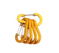 RAGOPILEN Moschettone D, 5 Pezzi Strumenti Moschettone Zaino da Esterno Campeggio Arrampicata Gancio Portachiavi Lucchetto Fibbia Clip a Scatto Grandi Ganci a Molla(Gold)