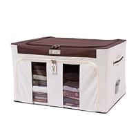 RAGOPILEN Scatola per riporre, Impermeabile e resistente, con supporto in acciaio e doppia cerniera, for armadio, sotto il letto, bagagliaio dell'auto.(Beige,22L)