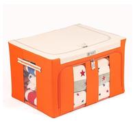 RAGOPILEN Scatola per riporre, Impermeabile e resistente, con supporto in acciaio e doppia cerniera, for armadio, sotto il letto, bagagliaio dell'auto.(Orange,68L)