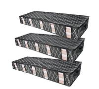 RAGOPILEN Scatola per riporre, Set di 3 grandi organizer sottoletto, for ordinare e riporre vestiti e scarpe(Black)