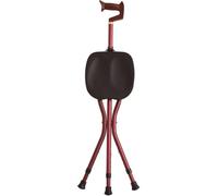 RAGOPILEN sedia pieghevole, Bastone da passeggio con seduta pieghevole, altezza regolabile, 5 marce, leggero, 0,98 kg, telaio in alluminio, capacità di carico 150 kg, rosso