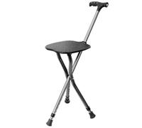 RAGOPILEN sedia pieghevole, Sedia sgabello pieghevole 2 in 1 in canna con punti di massaggio a luce LED, nera, 24x (84-94) cm, 5 marce regolabili, antiscivolo, portata 100 kg