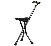 RAGOPILEN sedia pieghevole, Sgabello da passeggio con luce LED e allarme, 5 marce, altezza nero, 24x80-90 cm