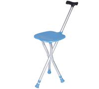 RAGOPILEN sedia pieghevole, Sgabello da passeggio pieghevole in lega di alluminio con altezza regolabile a 5 velocità, blu, 24x(87-97) cm