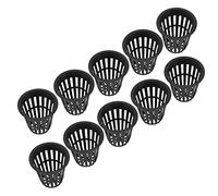 Raguso 10 Pezzi/Set cestello idroponico Durevole Sicuro plastica idroponica Cesto Tazza Giardino Netto Tazze Tazze per Giardino Balcone piantagione(Nero)