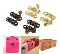 Raguso 12 pz Antico Fermo Gancio Hasp Portagioie Fermo Sinistra Destra Toggle Hasp Gancio Scatola di Legno Gancio Fermo con Viti Braccio Oscillante Fermo Toggle(Bronzo a Destra)