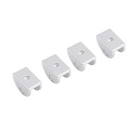 Raguso 4 Pezzi Staffa per Morsetto in Vetro Spazio Supporto per Staffa in Vetro in Alluminio Staffa in Vetro semicircolare Nero Piatto per Fissaggio su ripiano in Vetro(5mm 8mm)