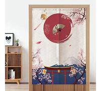 Raguso 85 * 120 cm Vantage Stile Giapponese Pittura Tradizionale Mezza Tenda Tenda Oscurante per Porta per casa Camera dei Bambini Camera da Letto Cucina Negozio Ristorante Decorazione Porta